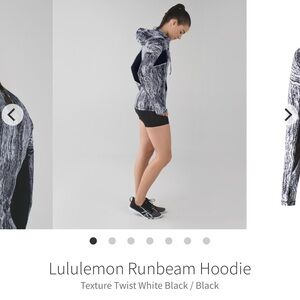 Lululemon Runbeam Hoodie Texture Twist White Black